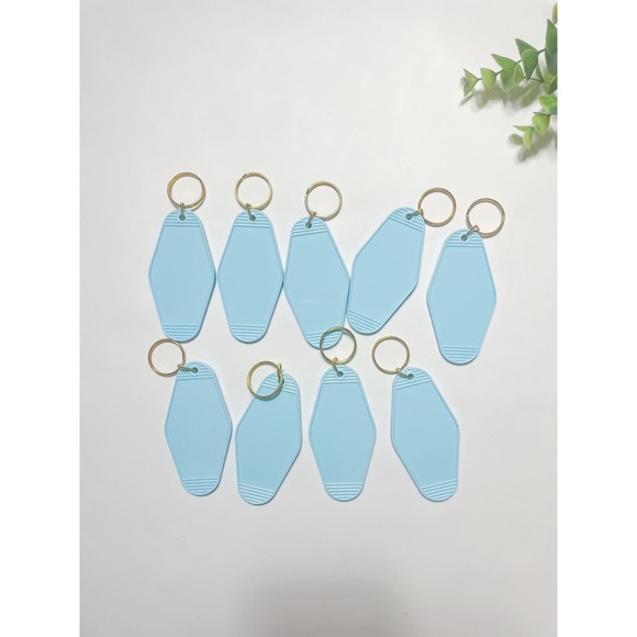 Light blue motel keychain blank kechain backpack tag diy keychain - Picture 2 of 7
